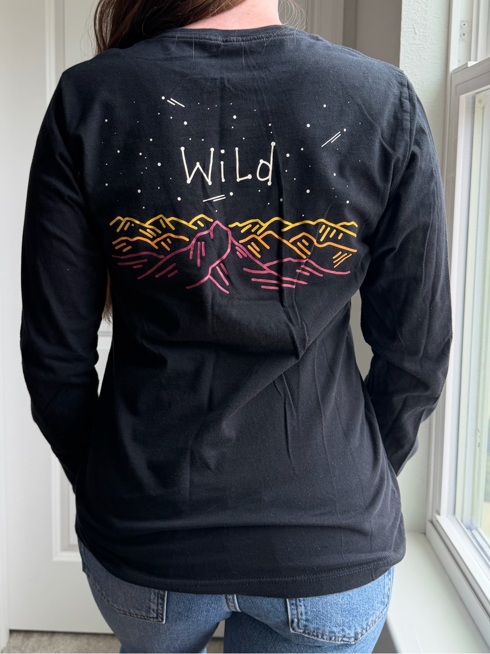 KEEP NATURE WILD Black Long Sleeve Graphic Tee